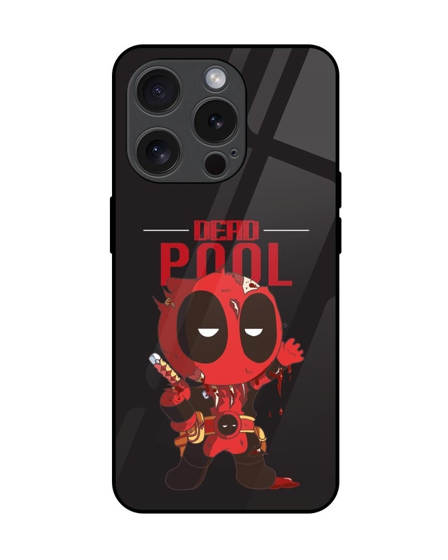 Shop Deadpool Premium Glass Cover for Apple iPhone 15 Pro-Front