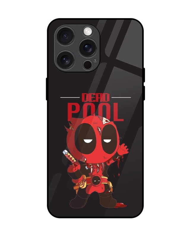 Shop Deadpool Premium Glass Cover for Apple iPhone 15 Pro Max-Front