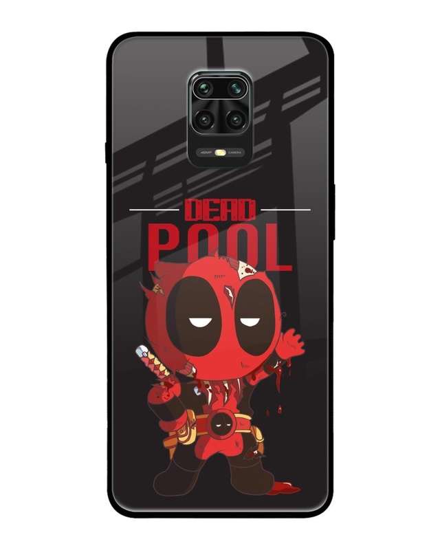 Shop Deadpool Premium Glass Cover for Redmi Note 9 Pro Max-Front