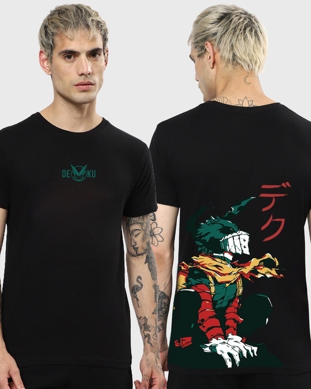 Shop Men's Black Deku  Graphic Printed T-shirt-Front