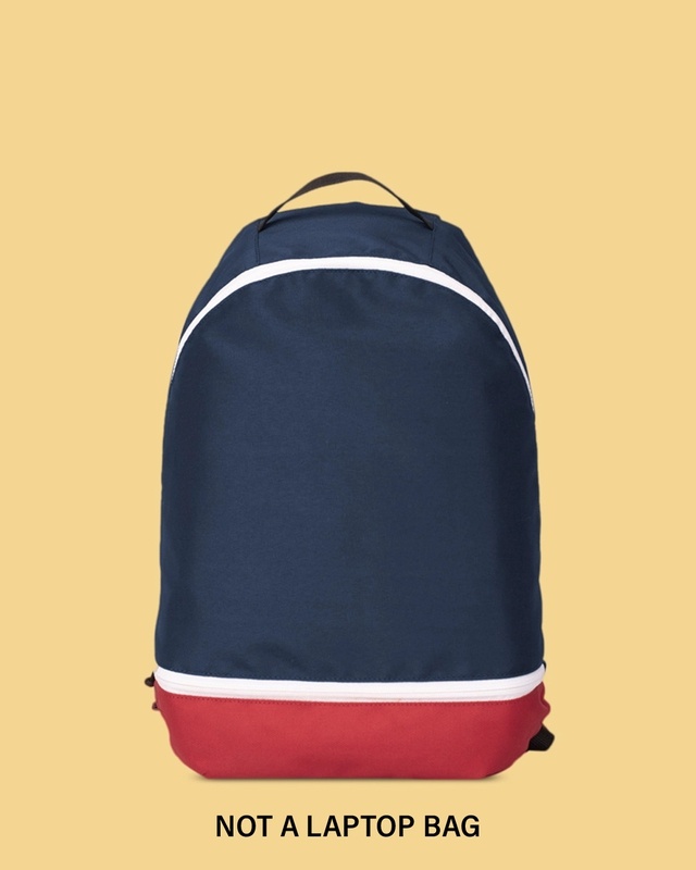 Shop Denim Blue Plain Small Backpack-Front