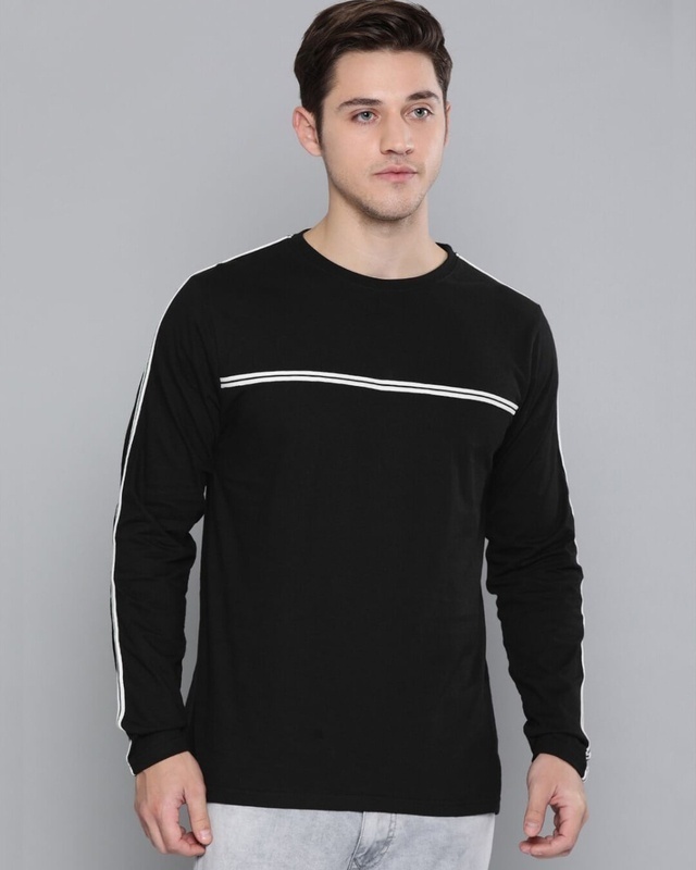 Shop Difference of Opinion Black Solid T-Shirt-Front