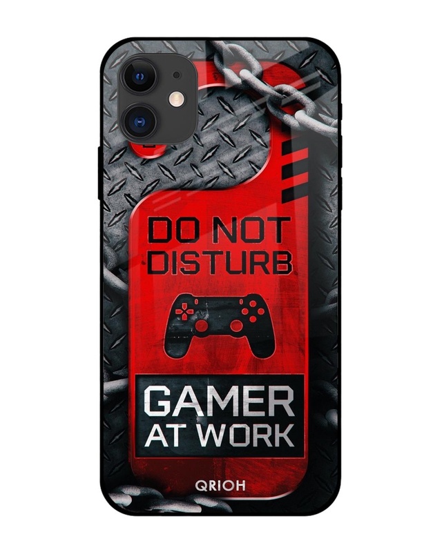 Shop Do Not Disturb Typography Premium Glass Cover For iPhone 12 mini (Impact Resistant, Matte Finish)-Front
