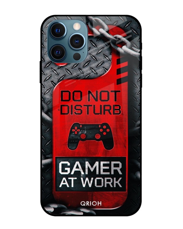 Shop Do Not Disturb Typography Premium Glass Cover For iPhone 12 Pro Max (Impact Resistant, Matte Finish)-Front