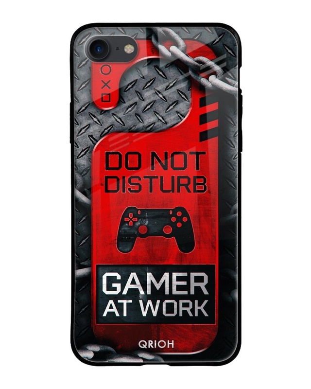 Shop Do Not Disturb Typography Premium Glass Cover For iPhone 7 (Impact Resistant, Matte Finish)-Front
