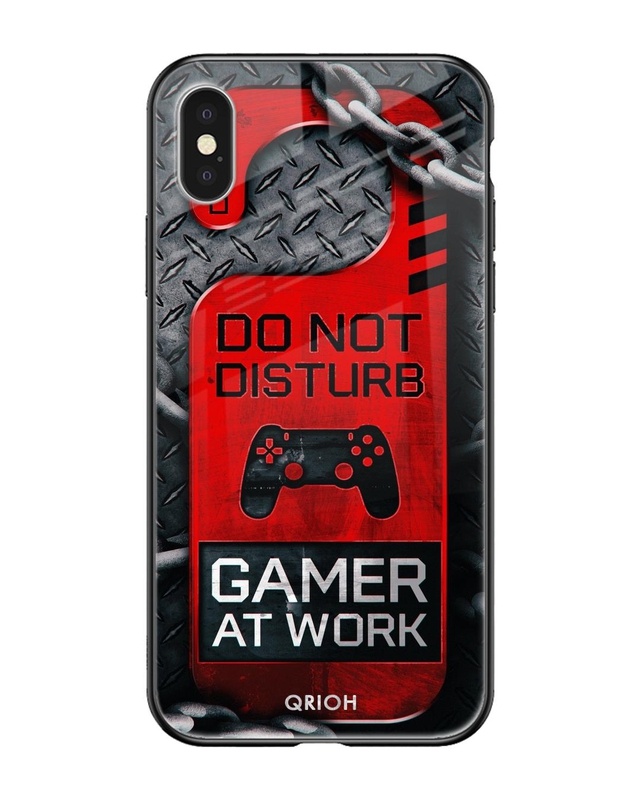 Shop Do Not Disturb Typography Premium Glass Cover For iPhone X (Impact Resistant, Matte Finish)-Front