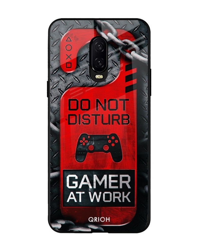 Shop Do Not Disturb Typography Premium Glass Cover For OnePlus 6T (Impact Resistant, Matte Finish)-Front