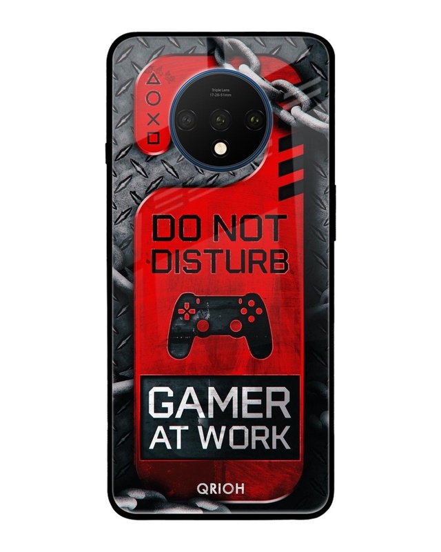 Shop Do Not Disturb Typography Premium Glass Cover For OnePlus 7T (Impact Resistant, Matte Finish)-Front