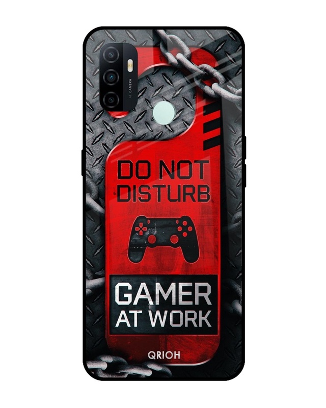 Shop Do Not Disturb Typography Premium Glass Cover Oppo A33 (Impact Resistant, Matte Finish)-Front