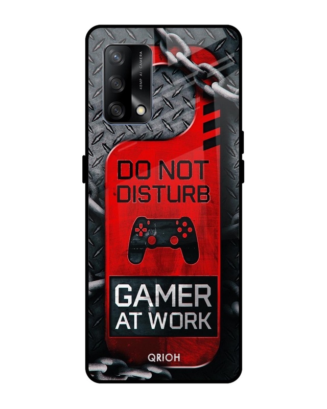 Shop Do Not Disturb Typography Premium Glass Cover Oppo F19 (Impact Resistant, Matte Finish)-Front
