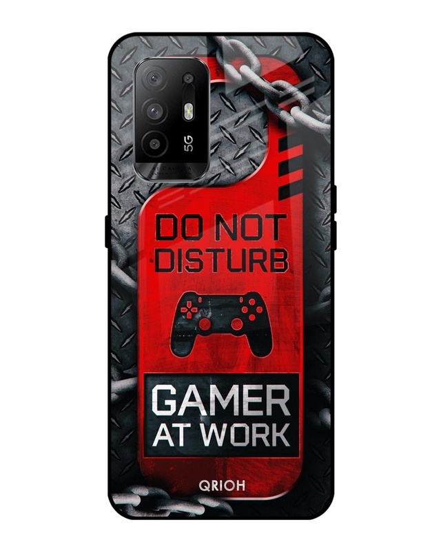 Shop Do Not Disturb Typography Premium Glass Cover Oppo F19 Pro Plus (Impact Resistant, Matte Finish)-Front