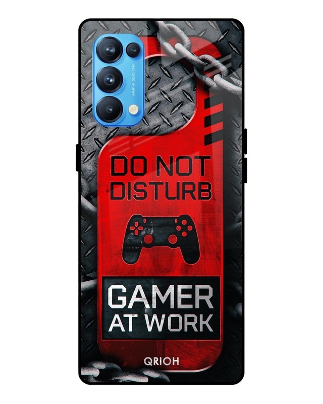 Shop Do Not Disturb Typography Premium Glass Cover Oppo Reno 5 Pro (Impact Resistant, Matte Finish)-Front