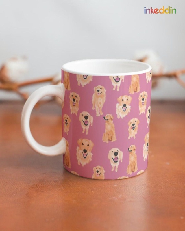 Shop Dogs Printed Ceramic Coffee Mug (330ml, Single piece)-Front