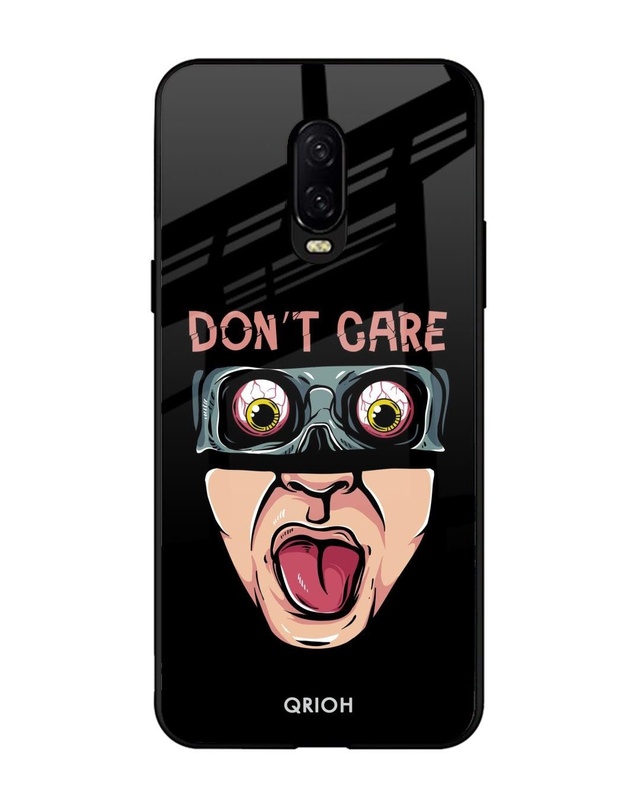 Shop Don't Care Premium Glass Case for OnePlus 6T (Shock Proof, Scratch Resistant)-Front