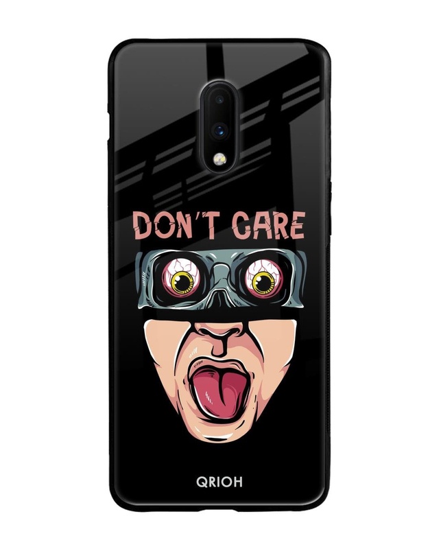 Shop Don't Care Premium Glass Case for OnePlus 7 (Shock Proof, Scratch Resistant)-Front