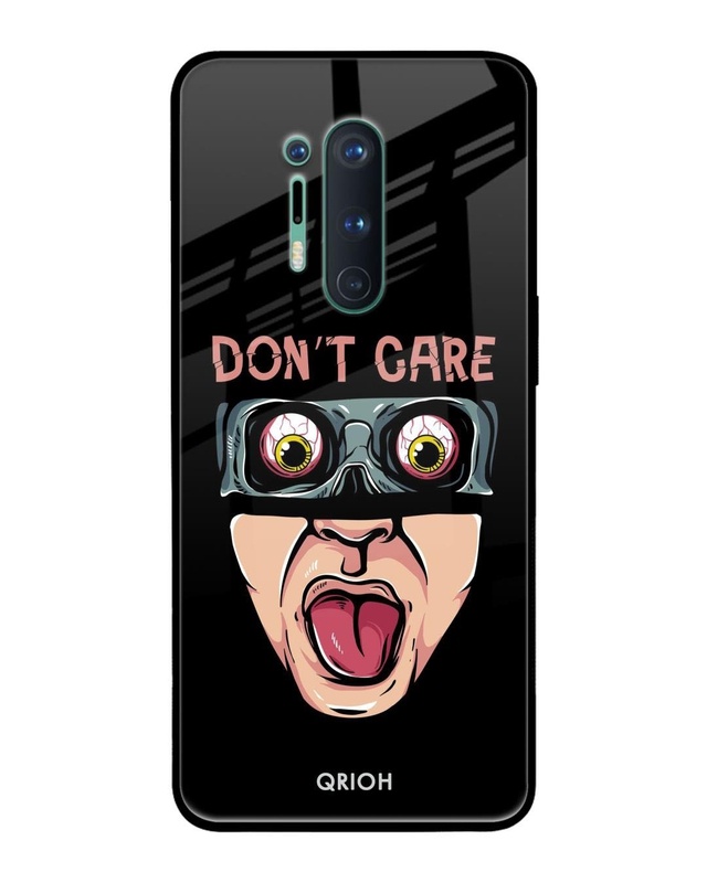 Shop Don't Care Premium Glass Case for OnePlus 8 Pro (Shock Proof, Scratch Resistant)-Front