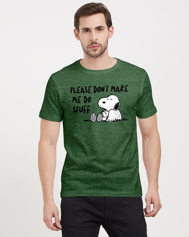 Shop Don't Make Me Do Stuff - Peanuts Official Half Sleeves Cotton T-shirt-Front