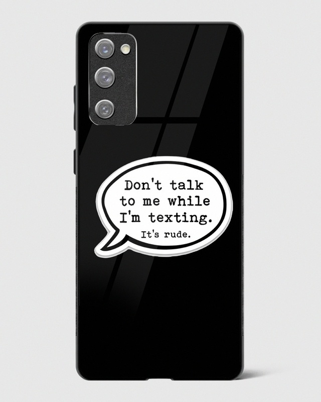 Shop Don't Talk While I'm Texting Premium Glass Case for Samsung Galaxy S20 FE-Front
