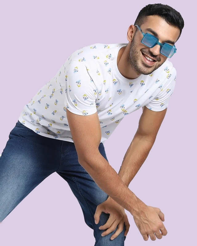 Shop Donald Duck (DL) Half Sleeves AOP T-Shirt-Front