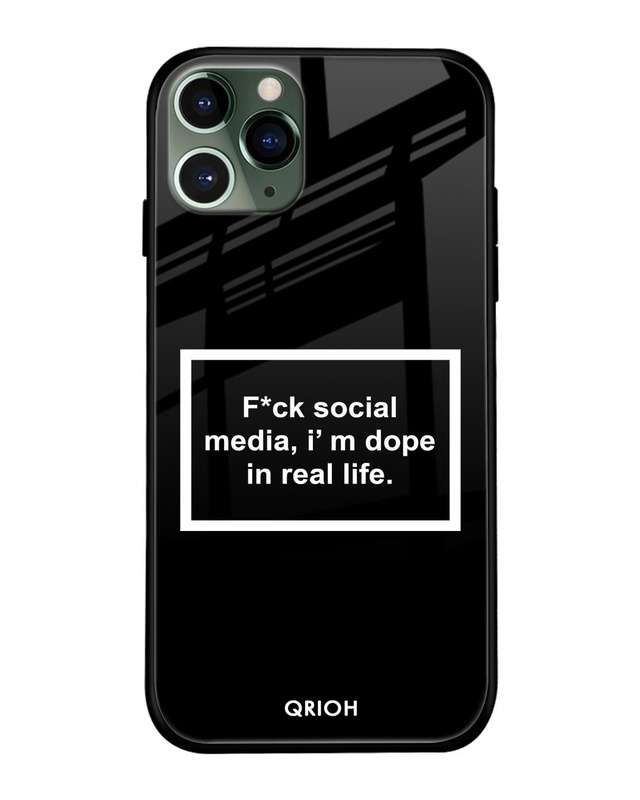Shop Dope In Life Typography Premium Glass Cover For iPhone 11 Pro (Impact Resistant, Matte Finish)-Front