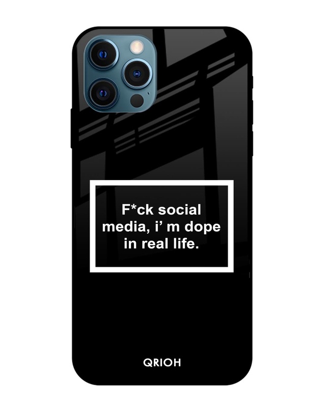 Shop Dope In Life Typography Premium Glass Cover For iPhone 12 Pro (Impact Resistant, Matte Finish)-Front