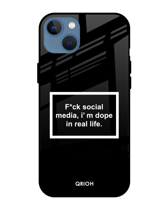 Shop Dope In Life Typography Premium Glass Cover For iPhone 13 mini (Impact Resistant, Matte Finish)-Front