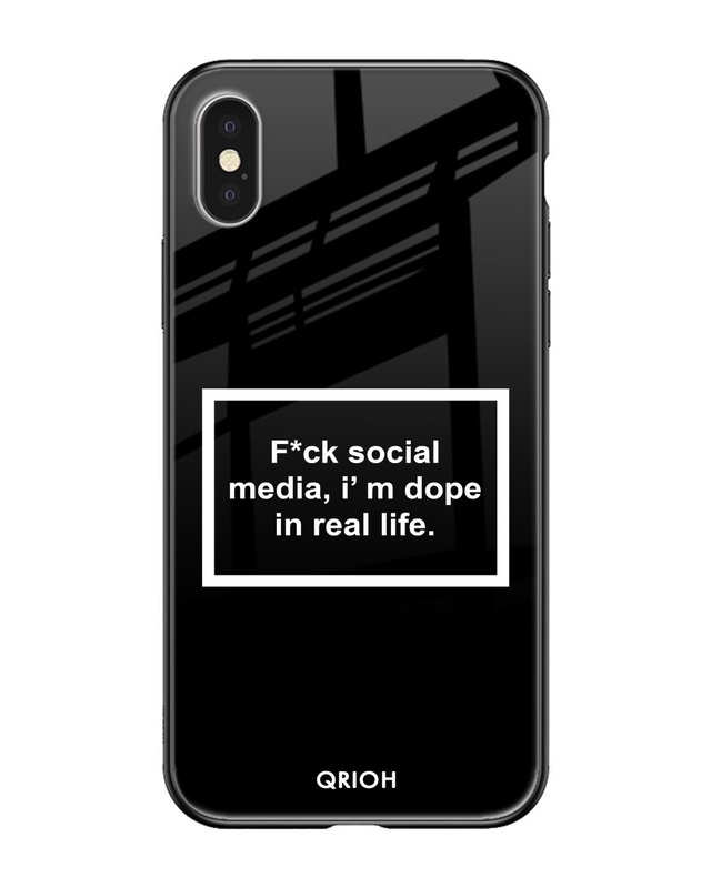 Shop Dope In Life Typography Premium Glass Cover For iPhone X (Impact Resistant, Matte Finish)-Front