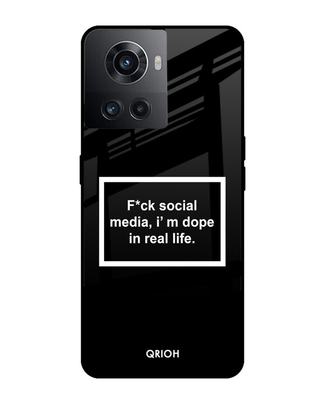 Shop Dope In Life Typography Premium Glass Cover For OnePlus 10R 5G (Impact Resistant, Matte Finish)-Front
