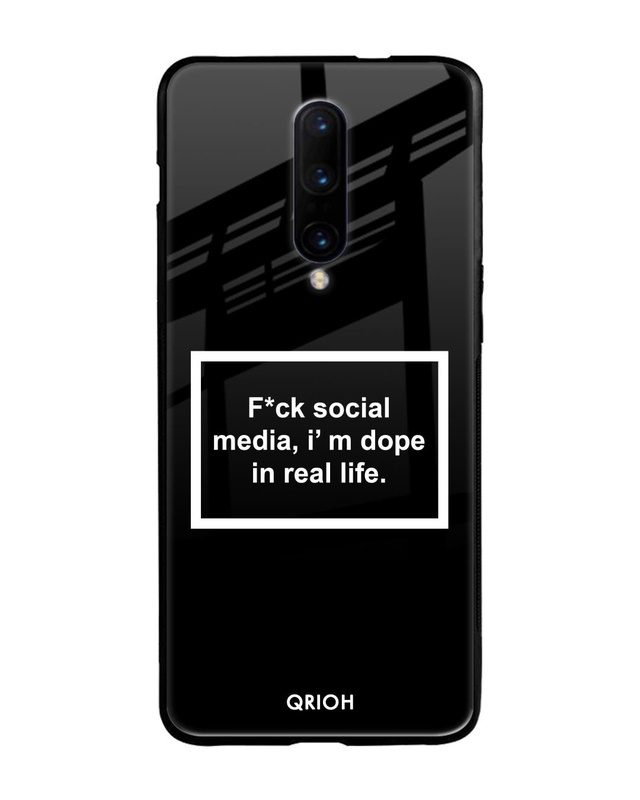 Shop Dope In Life Typography Premium Glass Cover For OnePlus 7 Pro (Impact Resistant, Matte Finish)-Front