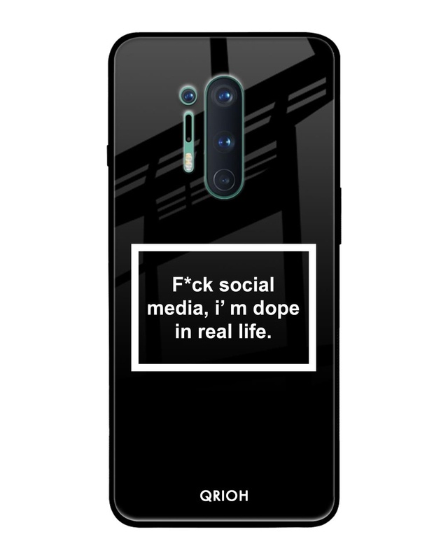 Shop Dope In Life Typography Premium Glass Cover For OnePlus 8 Pro (Impact Resistant, Matte Finish)-Front