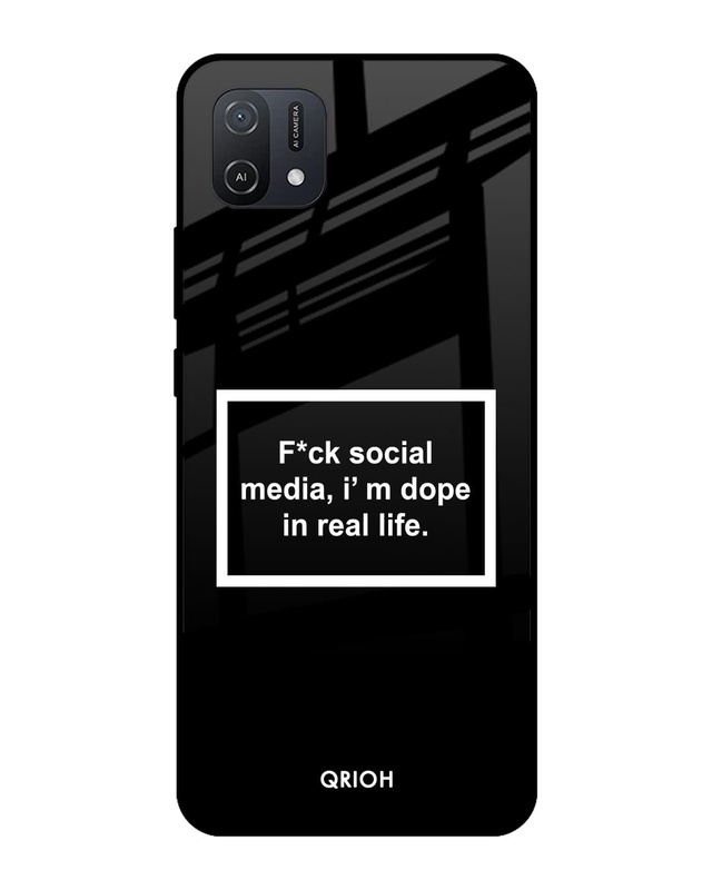 Shop Dope In Life Typography Premium Glass Cover For Oppo A16K (Impact Resistant, Matte Finish)-Front