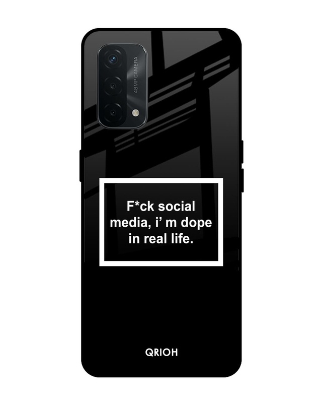 Shop Dope In Life Typography Premium Glass Cover For Oppo A74 (Impact Resistant, Matte Finish)-Front