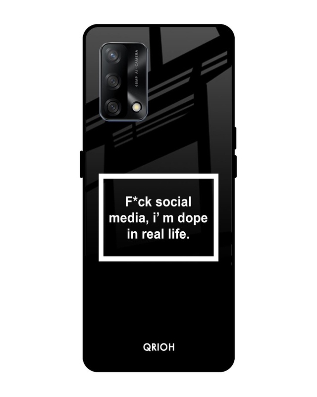Shop Dope In Life Typography Premium Glass Cover For Oppo F19 (Impact Resistant, Matte Finish)-Front
