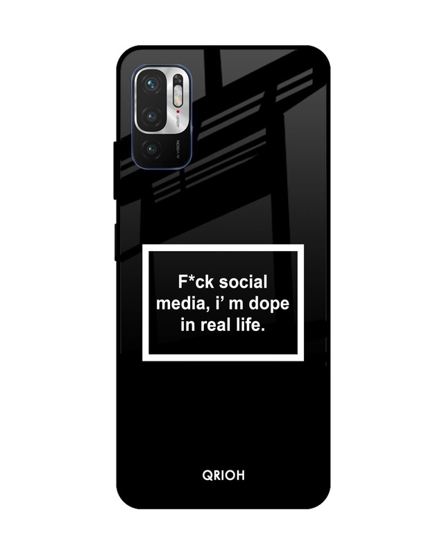 Shop Dope In Life Typography Premium Glass Cover For Redmi Note 10T 5G (Impact Resistant, Matte Finish)-Front