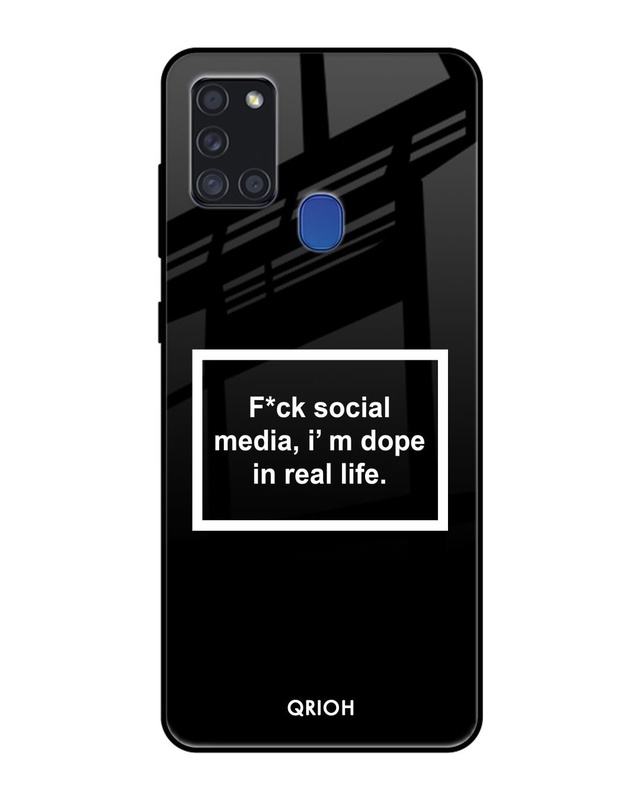 Shop Dope In Life Typography Premium Glass Cover For Samsung Galaxy A21s(Impact Resistant, Matte Finish)-Front