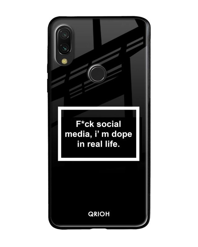 Shop Dope In Life Typography Premium Glass Cover For Xiaomi Redmi Note 7S (Matte Finish)-Front