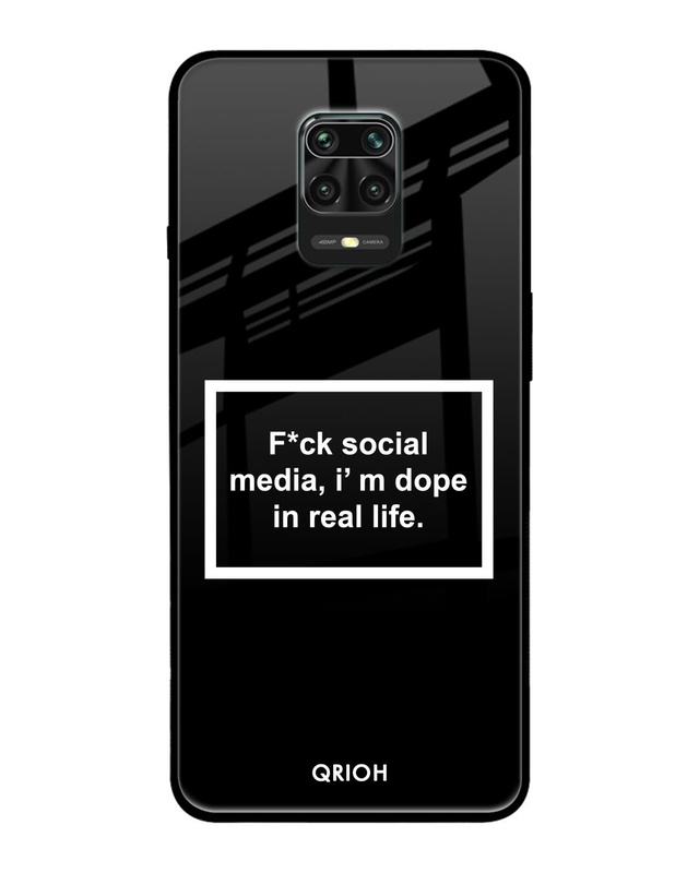 Shop Dope In Life Typography Premium Glass Cover For Xiaomi Redmi Note 9 Pro (Matte Finish)-Front