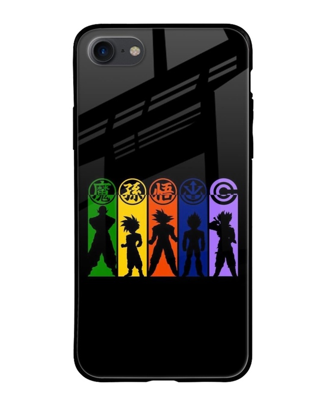 Shop Dragon Ball Z Silhouette Premium Glass Case for Apple iPhone SE 2020(Shock Proof,Scratch Resistant)-Front