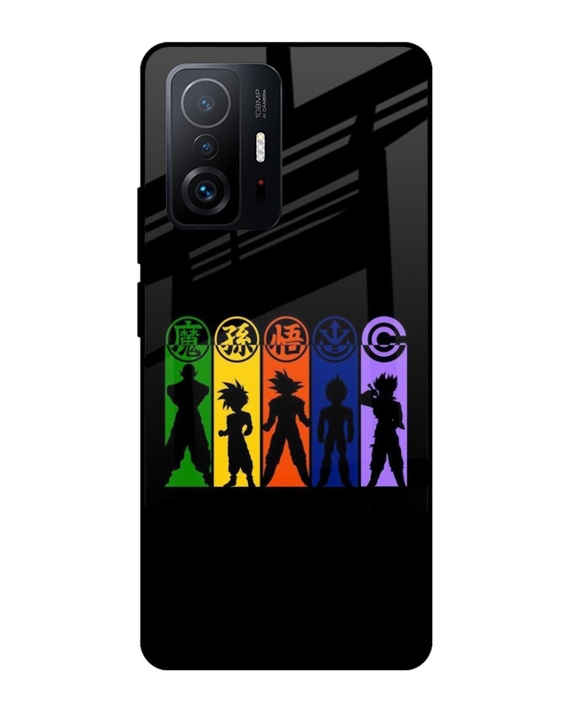 Shop Dragon Ball Z Silhouettes Premium Glass Case for Mi 11T Pro 5G (Shock Proof,Scratch Resistant)-Front