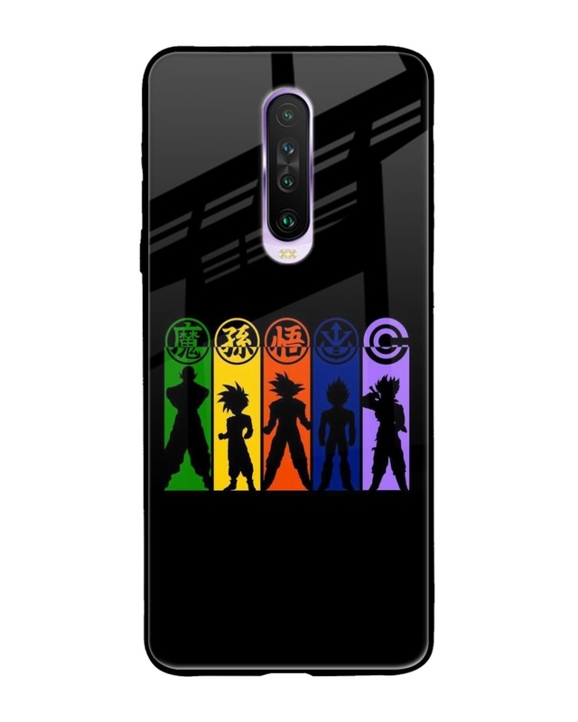 Shop Dragon Ball Z Silhouettes Premium Glass Case for Xiaomi Poco X2 (Shock Proof, Scratch Resistant)-Front