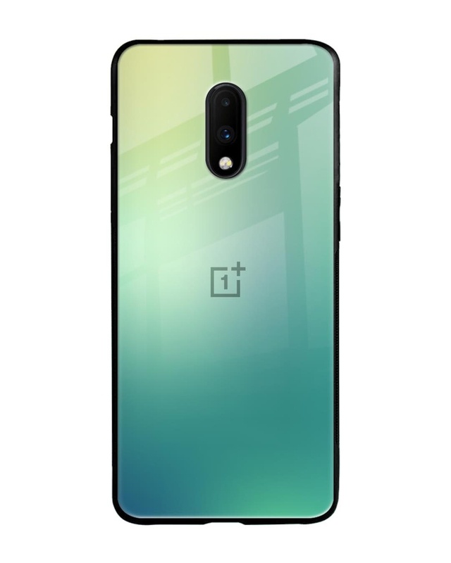 Shop Dusty Green Premium Glass Case for OnePlus 7 (Shock Proof, Scratch Resistant)-Front