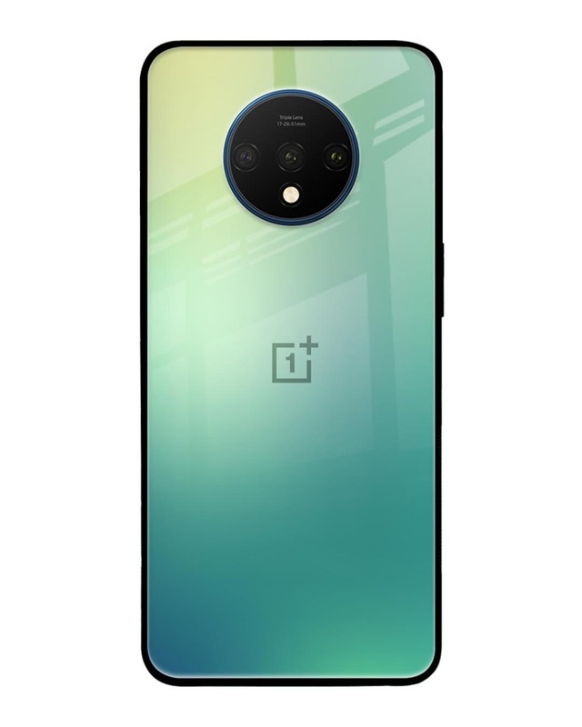Shop Dusty Green Premium Glass Case for OnePlus 7T (Shock Proof, Scratch Resistant)-Front