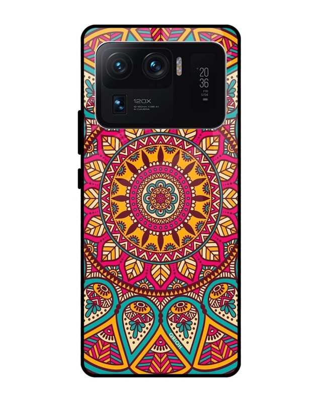 Shop Elegant Mandala Printed Premium Glass Cover For Mi 11 Ultra (Impact Resistant, Matte Finish)-Front