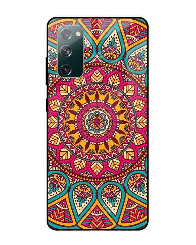 Shop Elegant Mandala Printed Premium Glass Cover For Samsung Galaxy S20 FE(Impact Resistant-Front