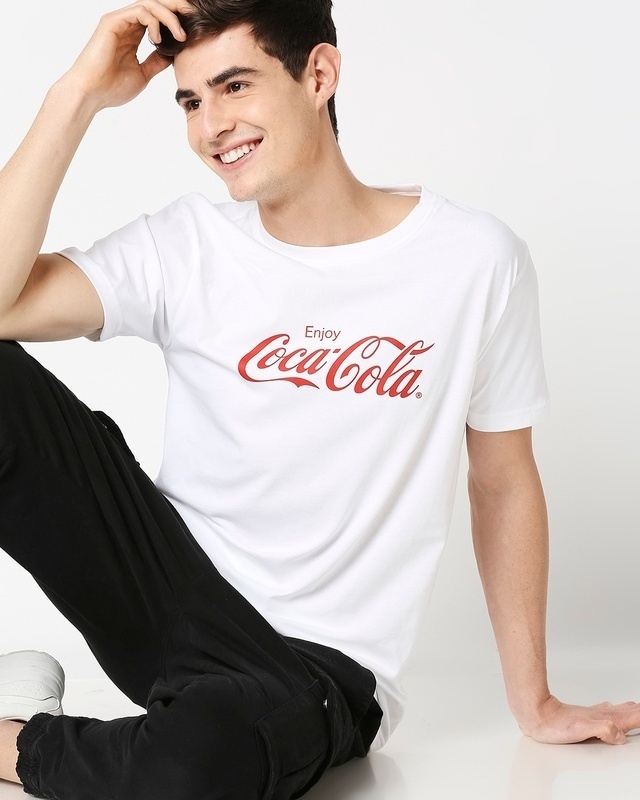 Shop Enjoy Coca-Cola 2.0 Half Sleeves T-Shirt-Front