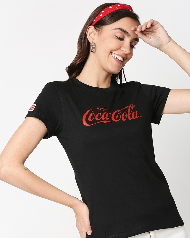 Shop Enjoy Coca-Cola Half Sleeves T-Shirt-Front