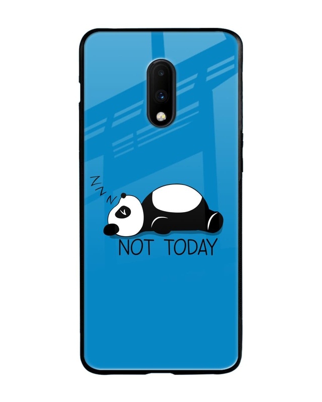 Shop Exhausted Panda Premium Glass Case for OnePlus 7(Shock Proof, Scratch Resistant)-Front