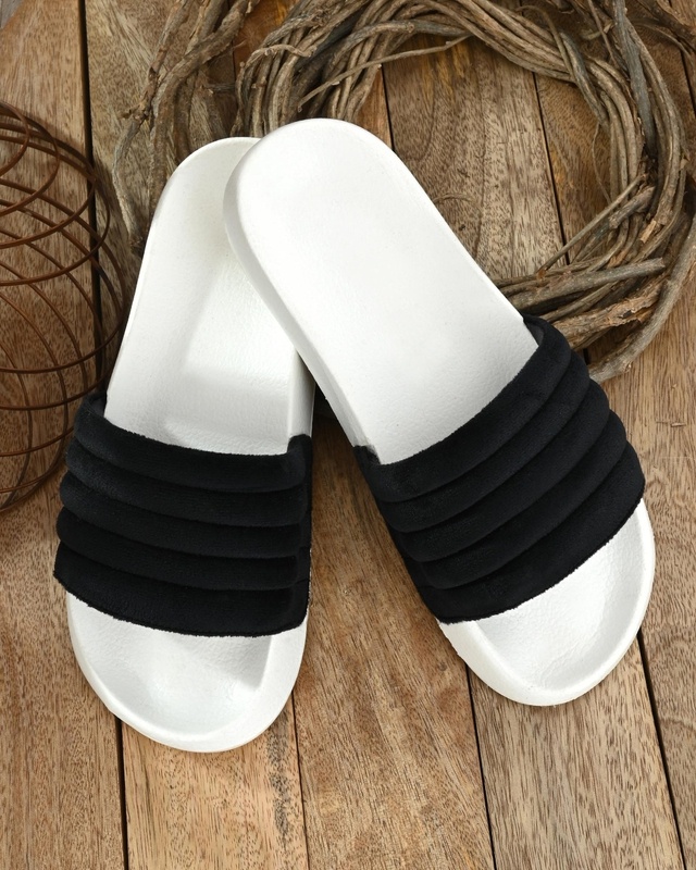 Shop Extrimos Men's Black Sliders-Front