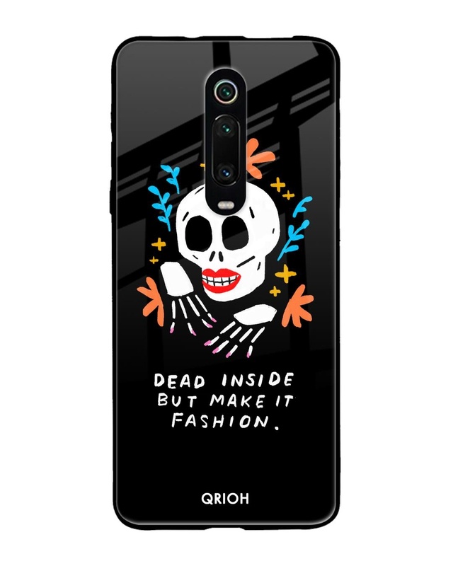 Shop Fashionable Skeleton Printed Premium Glass Cover For Redmi K20 (Impact Resistant, Matte Finish)-Front