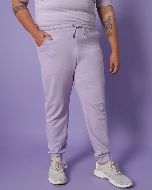 Shop Feel Good Lilac Plus Size Basic Joggers-Front